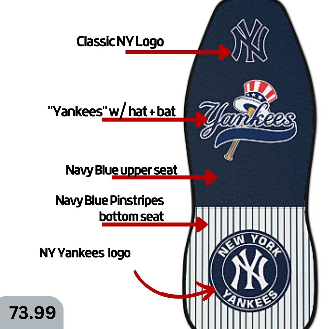 NY Yankees Car Seat Covers, black & pinstriped Truck seat covers, NY Yankees fan gift, car accessories gift