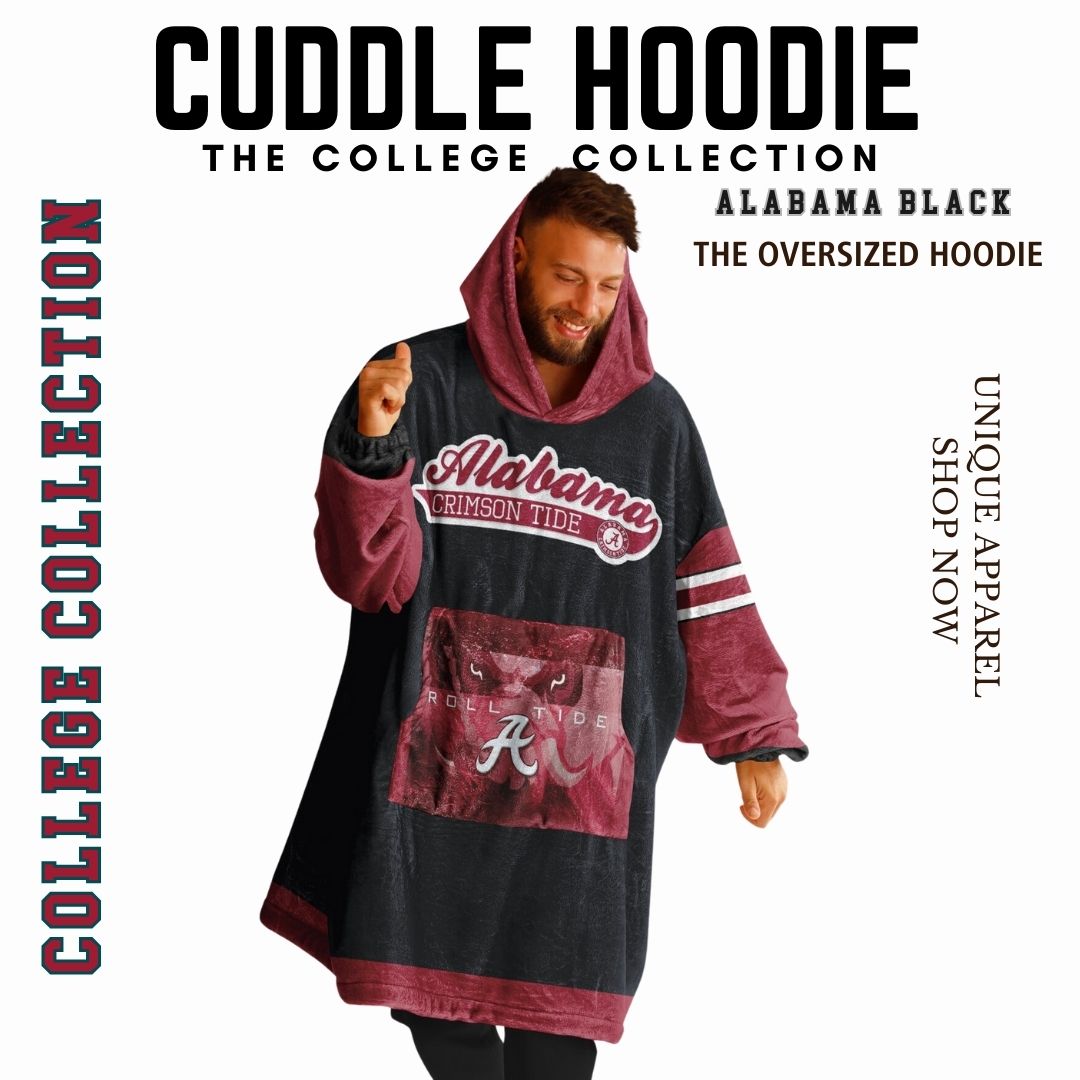 Alabama Crimson Tide Black Cuddle Hoodie Alabama "Big Al" Oversized Hoodie Gift for Fans