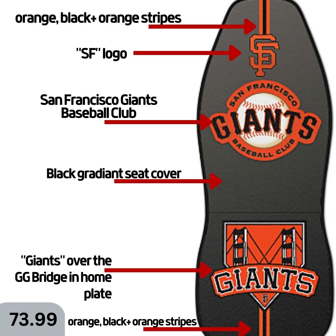 SF Giants Car Seat Covers, Giants Baseball Club car seat covers, SF Giants fan gift, car accessories gift