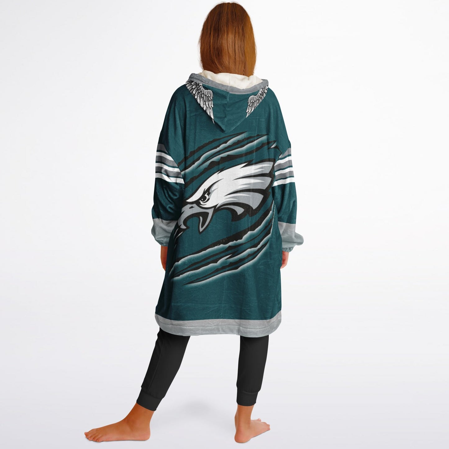 Youth Eagles Hoodie Blanket Green Pocket Youth Eagles Claw Home Green Cuddle Hoodie