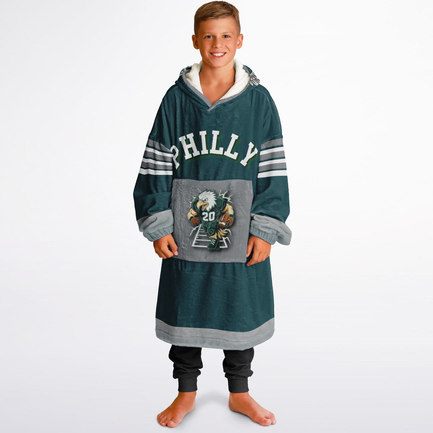 Youth Oversize Hooded Blanket Philly Player Green S.B. Champion