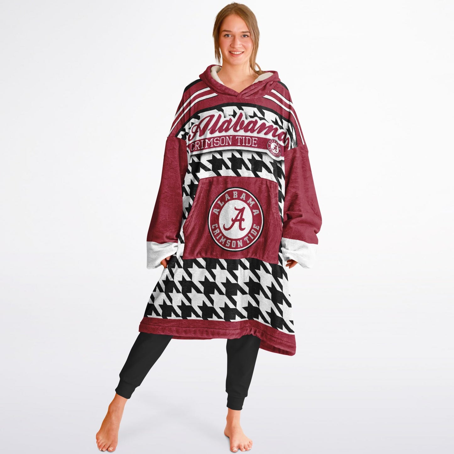 Alabama Crimson Tide Houndstooth Cuddle Hoodie Best Gift for Alabama Alumni and Fans