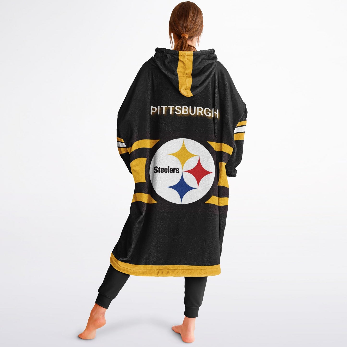 Steelers "PITTSBURGH" Oversize Cuddle Hoodie Yellow Pocket