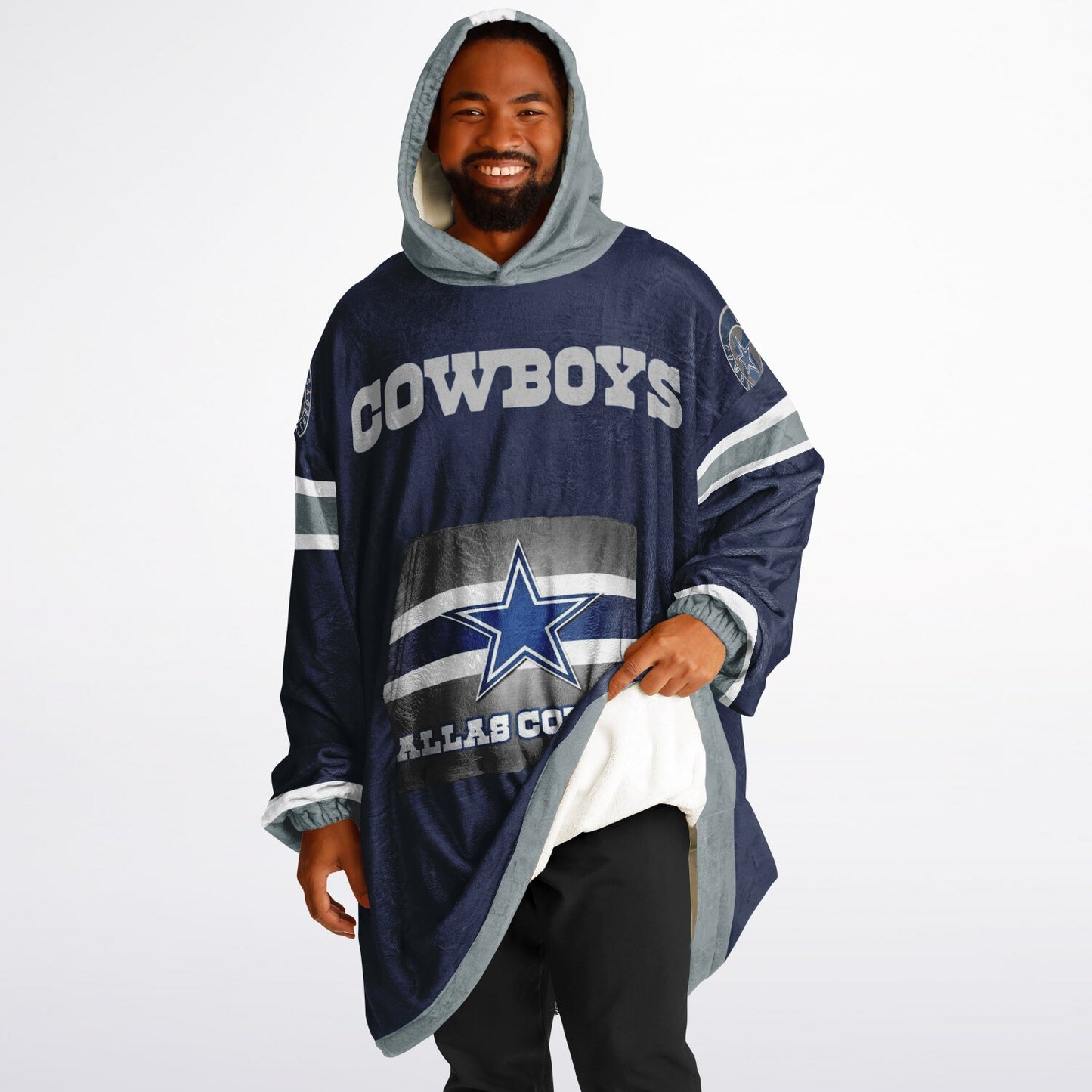 Dallas Cowboys Blue Football Cuddle Hoodie