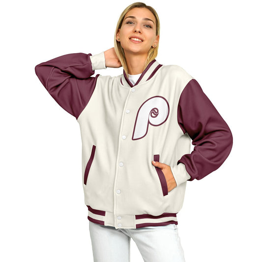 Philadelphia Phillies Cream Baseball Varsity Jacket