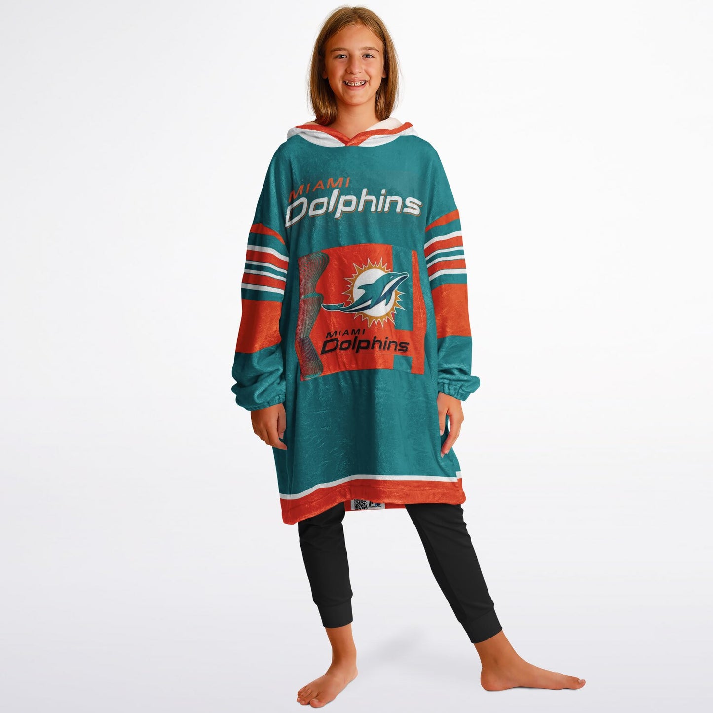 Youth Miami Dolphins Aqua Oversize Cuddle Hoodie Young Fan Gift From Fan