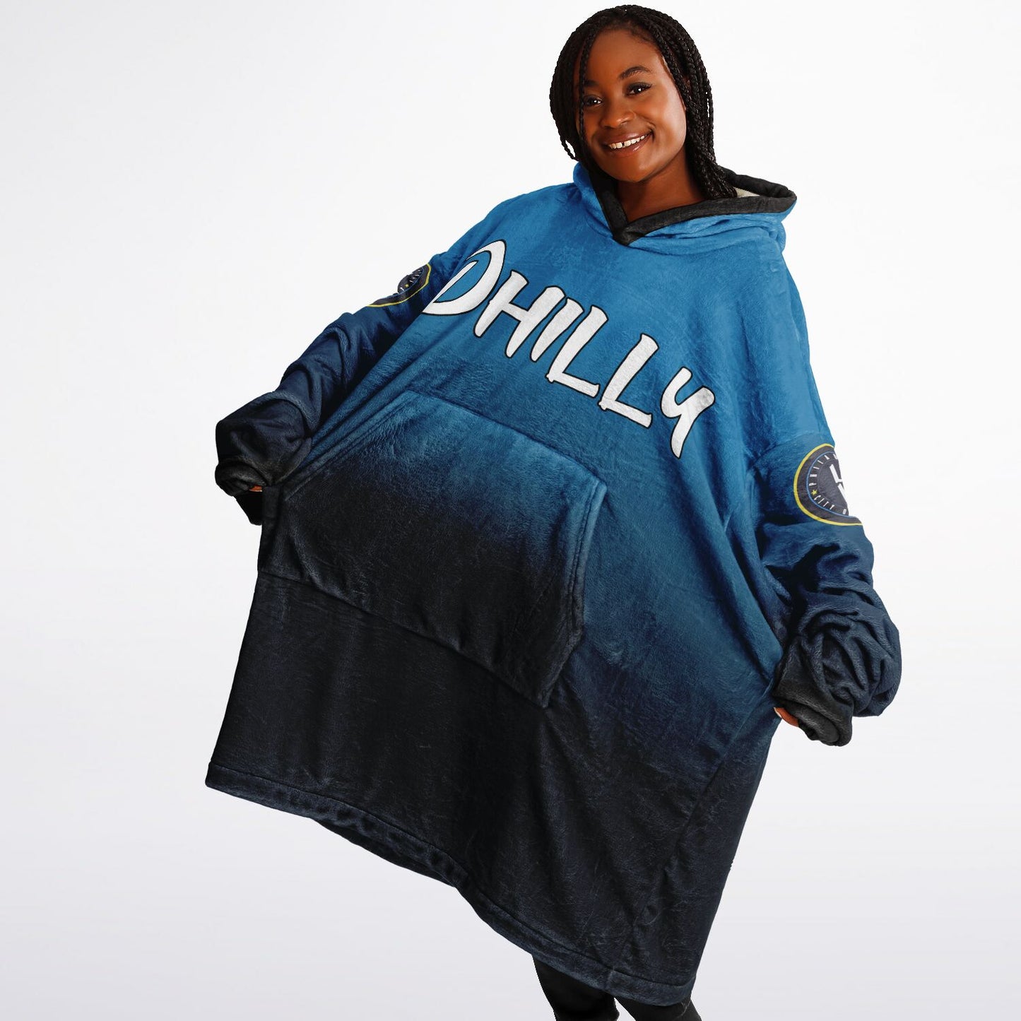 Phillies City Connect Look Hoodie Cuddle Hoodie Blue & Black Phillies Gradient Hoodie Philly Baseball Cuddle Hoodie Fan Gift for Her Gift for Him Philly Baseball Fan Gift