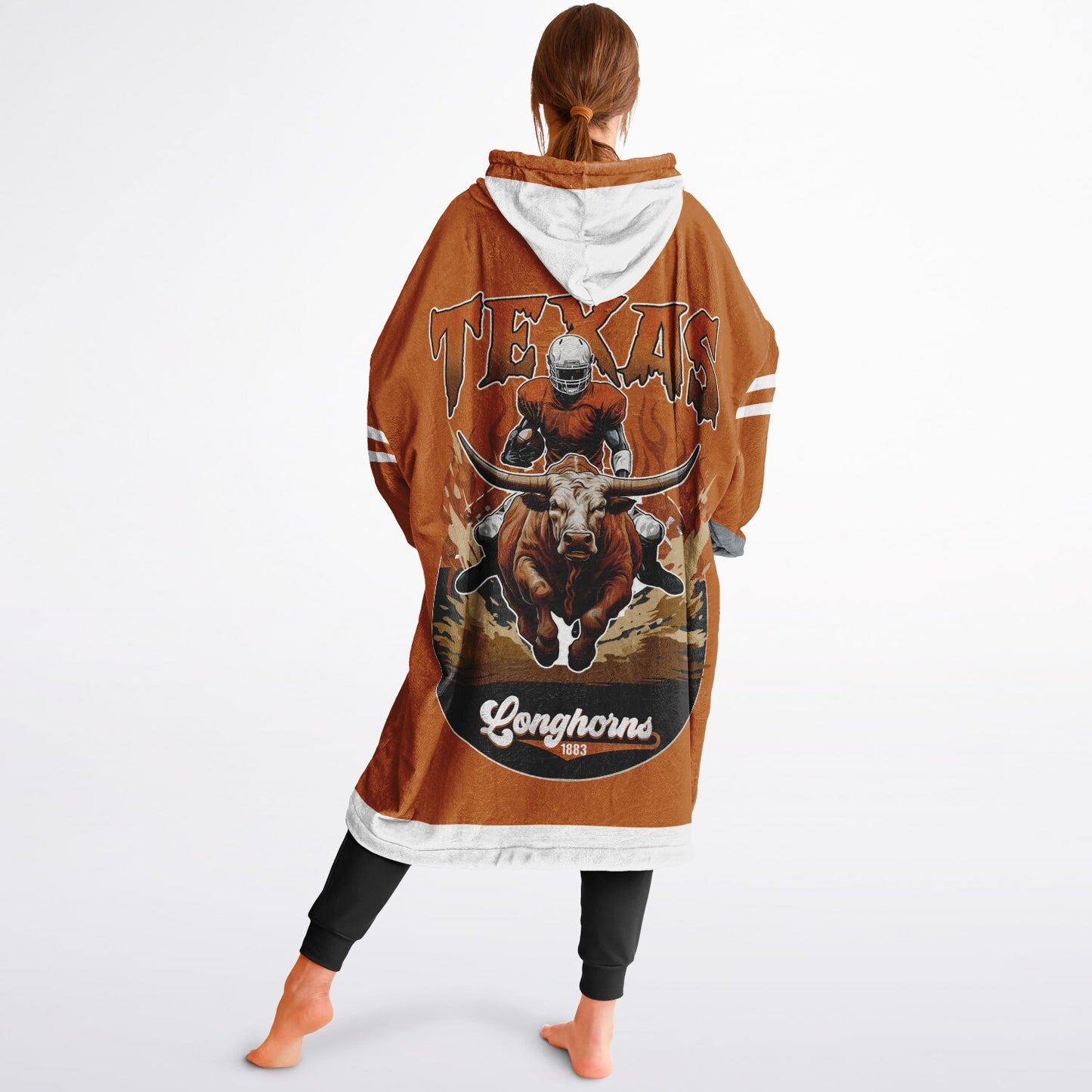 Texas Burnt Orange Oversize  Cuddle Hoodie Longhorn Rider Gift for Texas Alumni & Fans