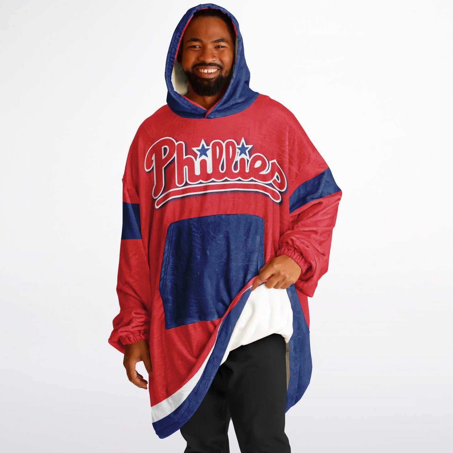 Phillies Red Cuddle Hoodie The Fightin Phillies Oversize Hooded Blanket Gift for Baseball Fans & Family