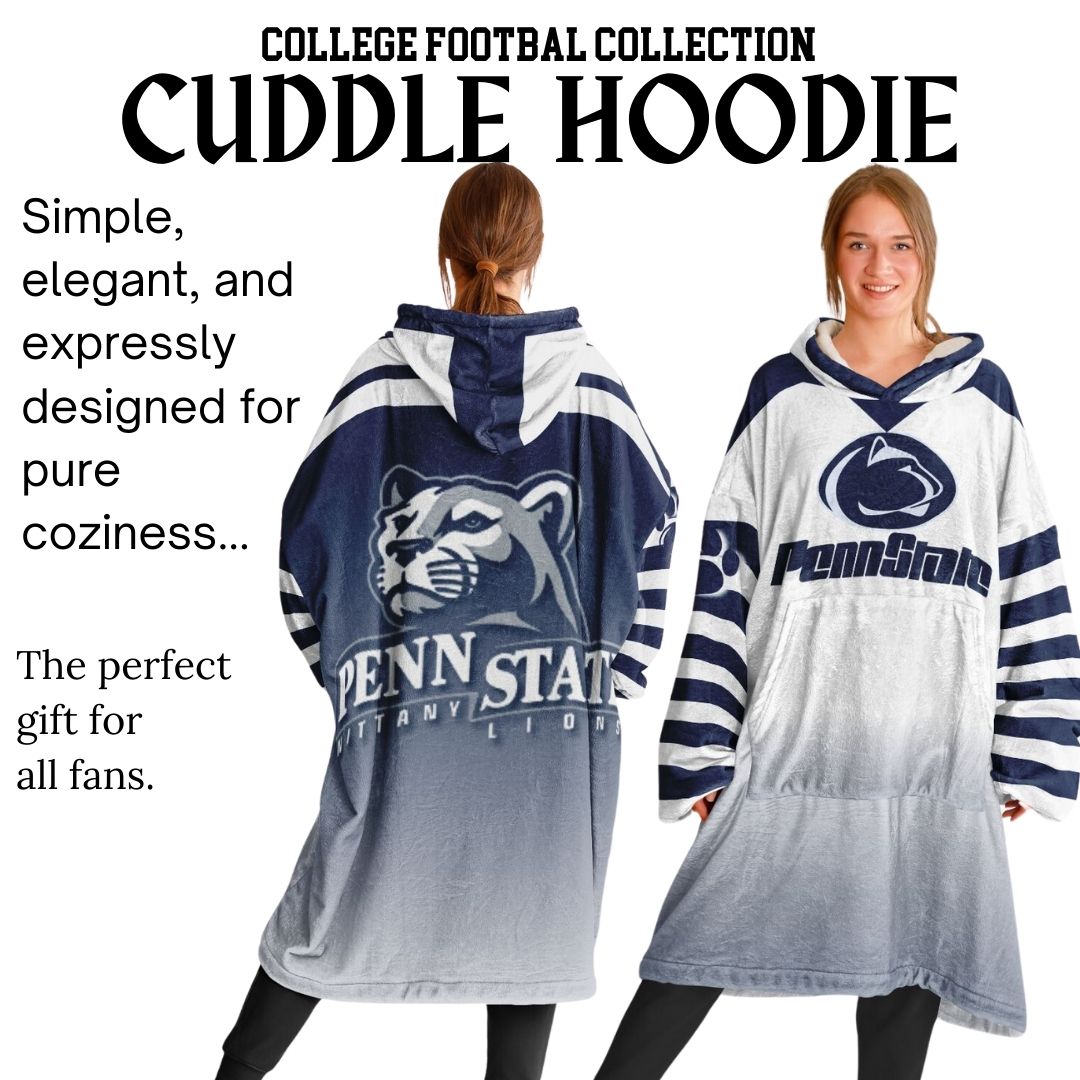 Penn St. Cuddle Hoodie White Out Design Penn St. Alumni Gift For Students Parents and Fans