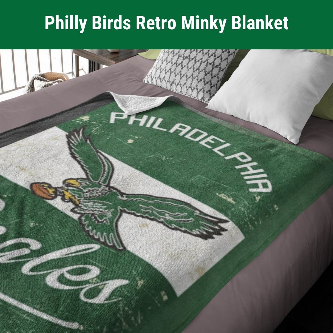 Eagles Throwback Soft Blanket A Great Birthday Gift for Philly Football Fans Throw Blanket to Watch Eagles Games Sports Home Decor