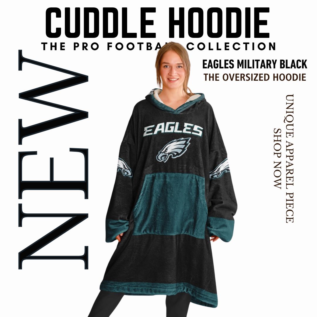 Eagles Military Black American Eagle  "Fly Eagles Fly" Cuddle Hoodie  Gift for Fans