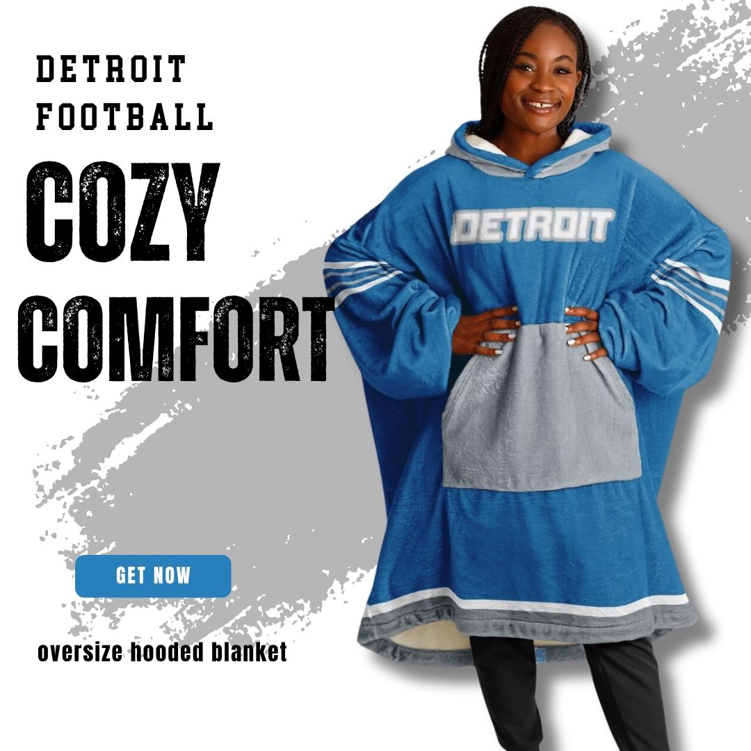 Detroit Lions Oversize Hooded Blanket Gift for Fans