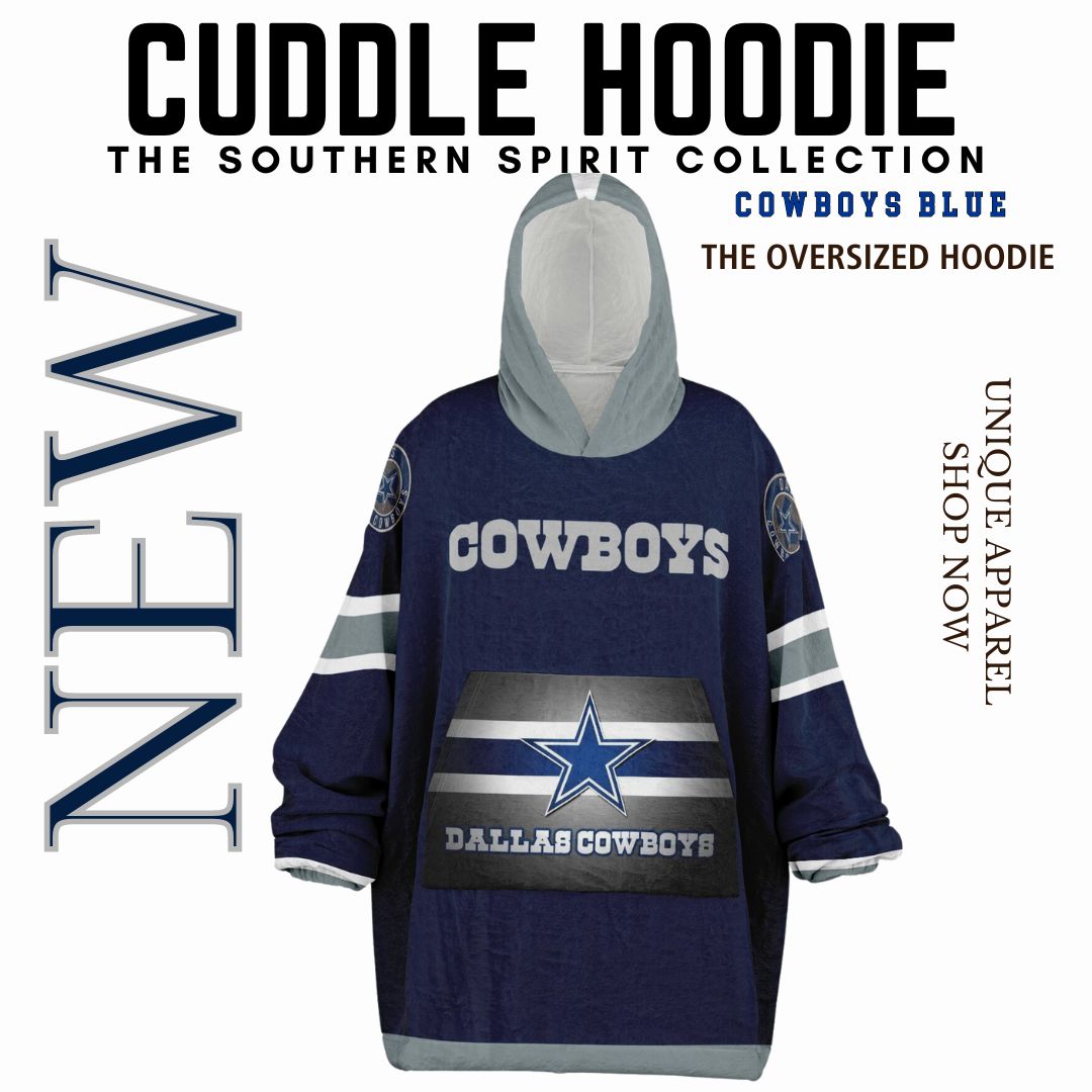 Dallas Cowboys Blue Football Cuddle Hoodie