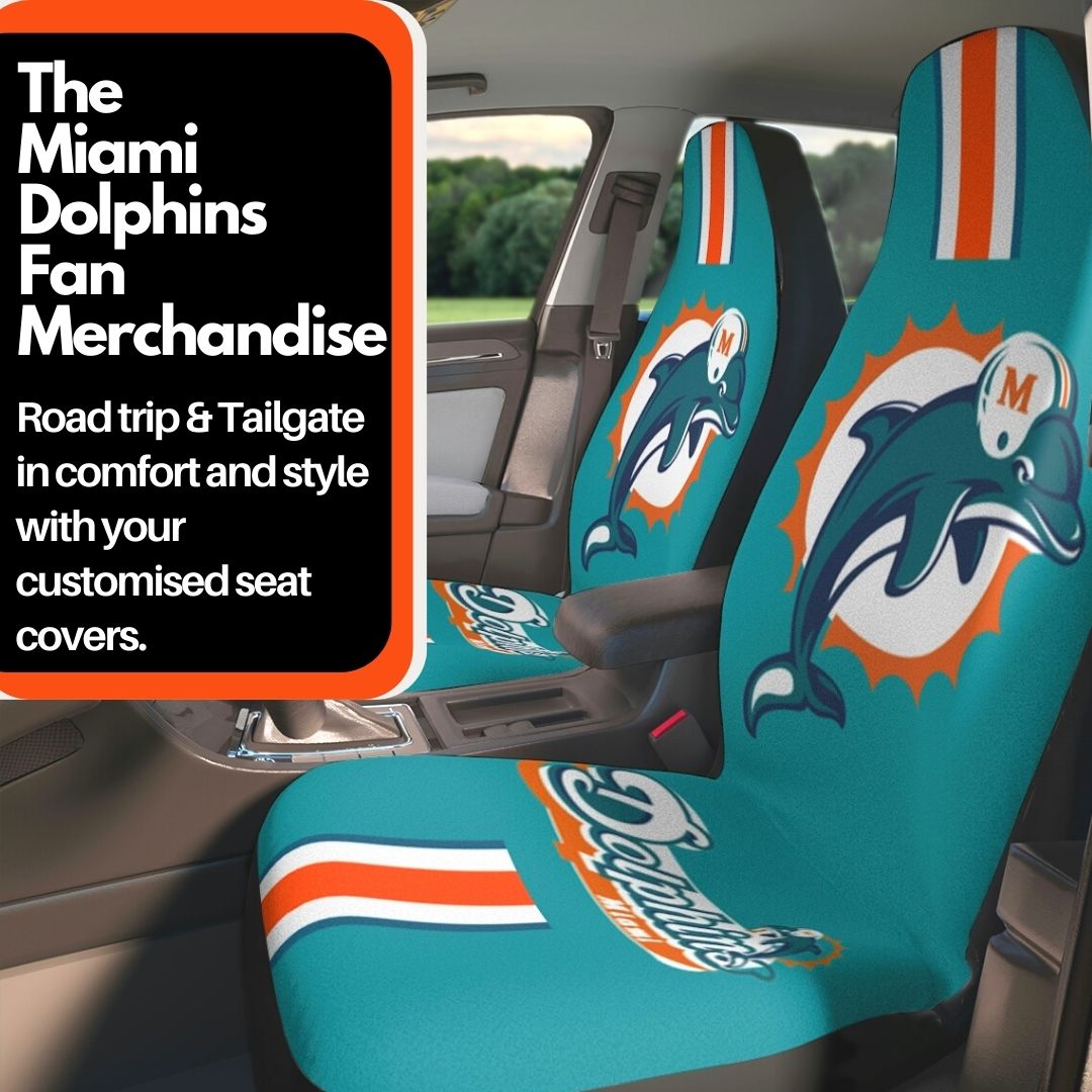 Miami football Car Seat Covers, Dolphins car seat protector, Dolphins fan gift, Aqua seat covers