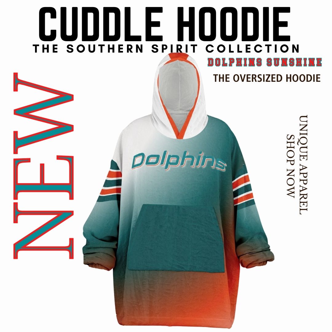 Miami Dolphins Sunshine Gradient Football Cuddle Hoodie