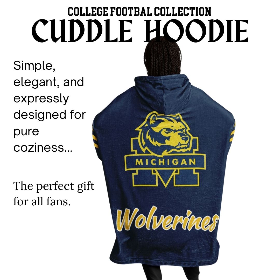 Classic Michigan Football Cuddle Hoodie Blue & Maize