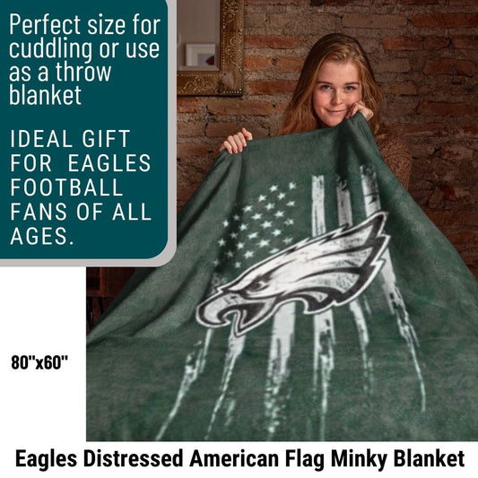 Eagles Blanket Distressed American Flag Soft Blanket Perfect Gift Idea Philly Football Throw Blanket to Watch Eagles Games Sports Home Decor