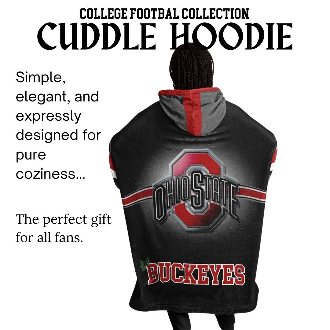 Ohio State Football Cuddle Hoodie Scarlet & Grey