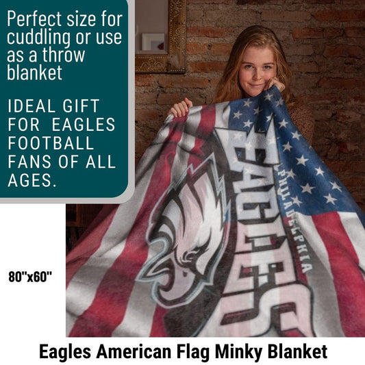 Eagles American Flag Soft Blanket Philly Football Cozy Birthday Gift for Eagles Football Fans Throw Blanket to Watch Eagles Games Sports Home Decor