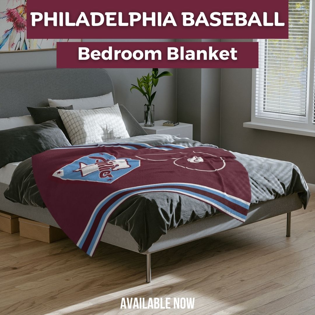 Blanket Phillies Throwback Maroon Throw Blanket Philly Baseball Fan Gift Baseball Throw Blanket for Children, Students Dad Mom Sports Home Décor