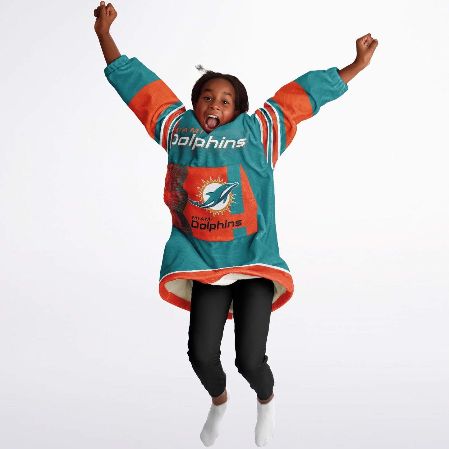 Youth Miami Dolphins Aqua Oversize Cuddle Hoodie Young Fan Gift From Fan