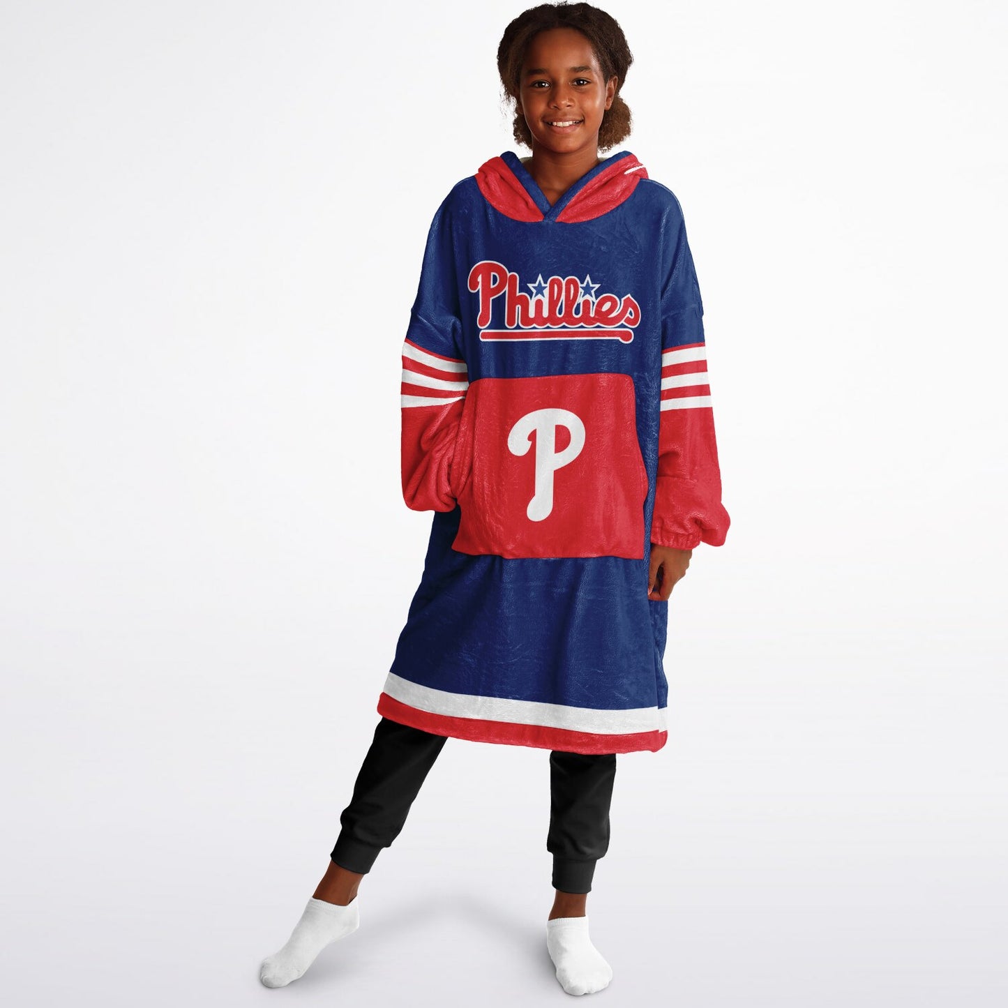 Youth Phillies Blue & Red Cozy Cuddle Hoodie