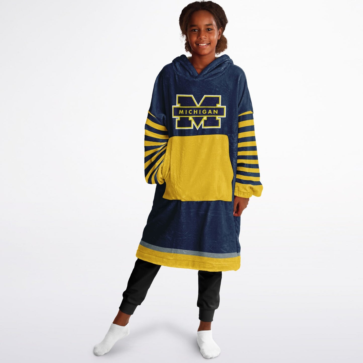 Youth Michigan Blue & Maize Oversize Cuddle Hoodie