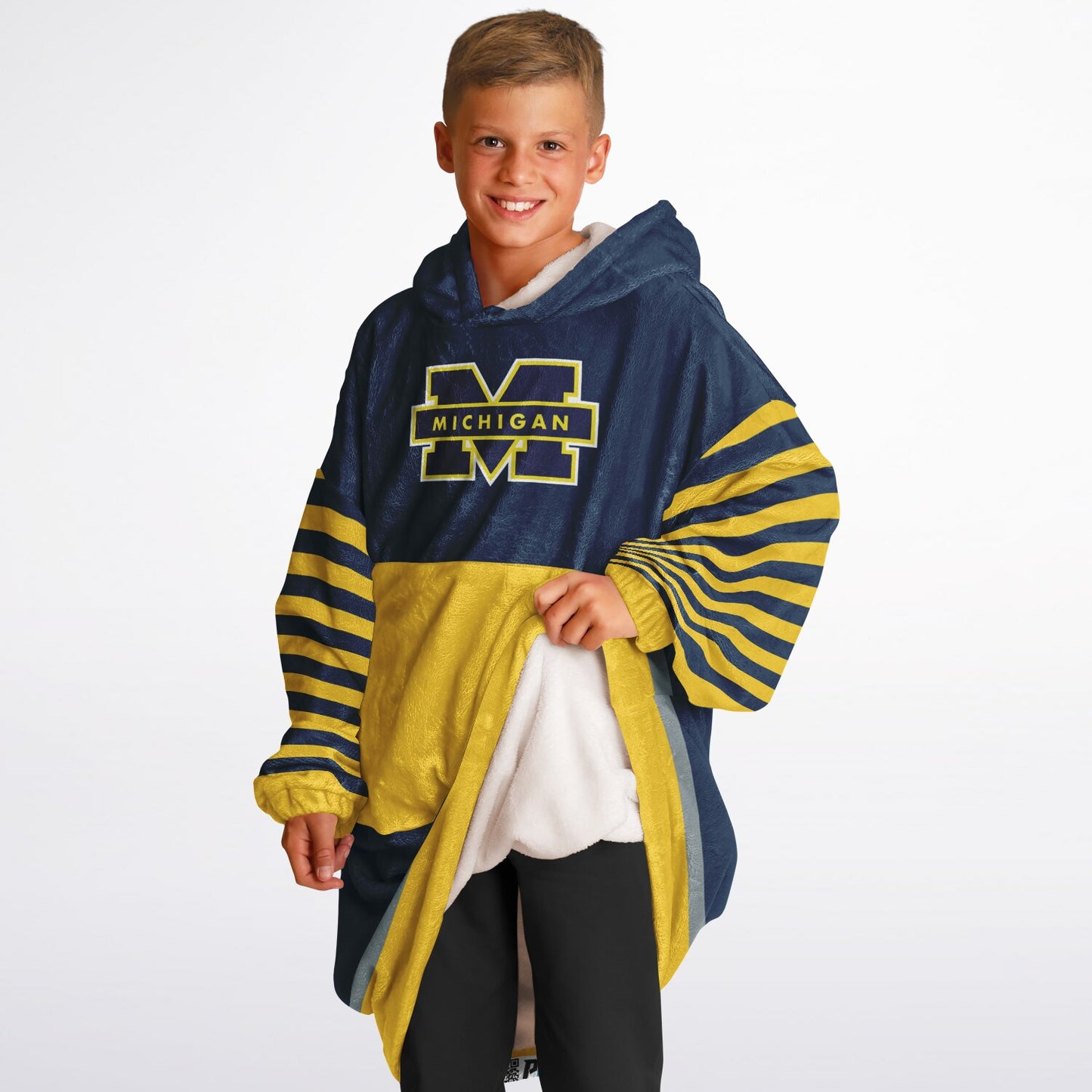 Youth Michigan Blue & Maize Oversize Cuddle Hoodie