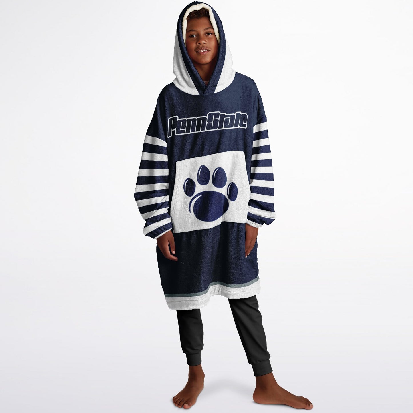 Youth Penn St. Blue & White Oversize Cuddle Hoodie