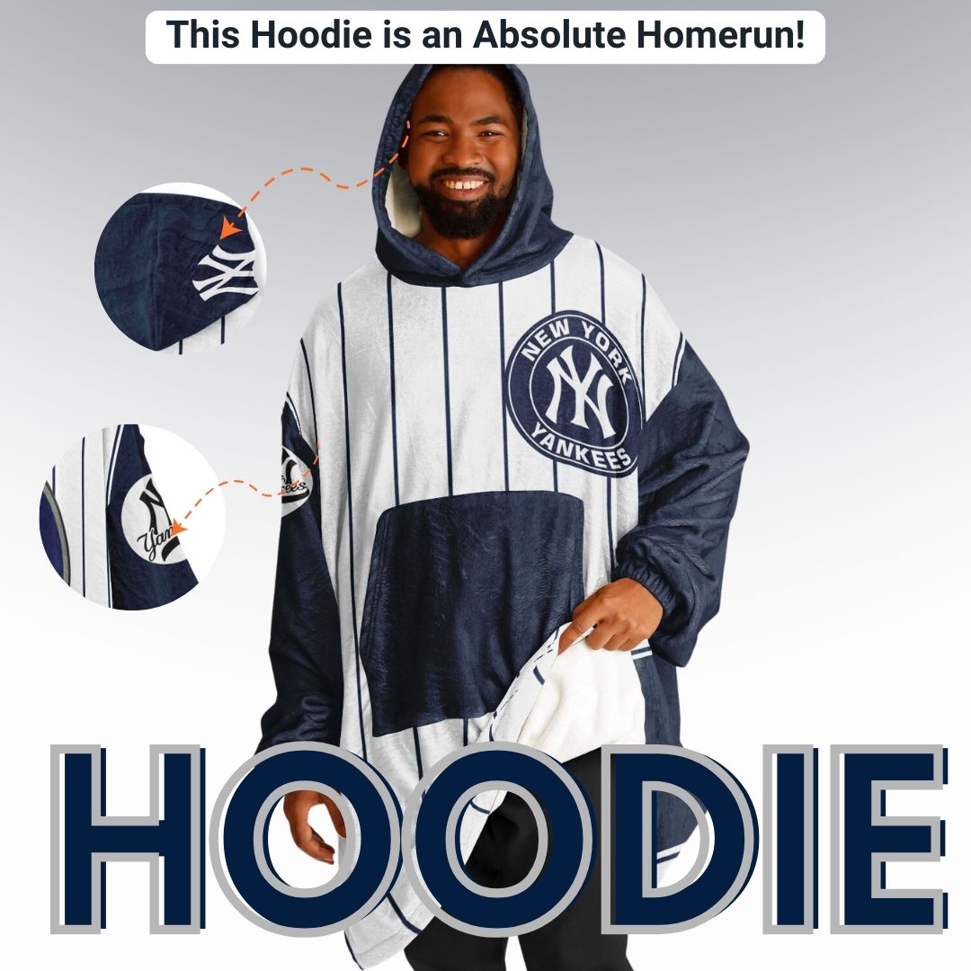 NY Yankees Pinstripe Oversize Cuddle Hoodie