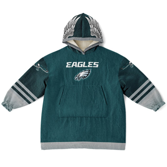 Youth Eagles Hoodie Blanket Green Pocket Youth Eagles Green & Black Marble Cuddle Hoodie