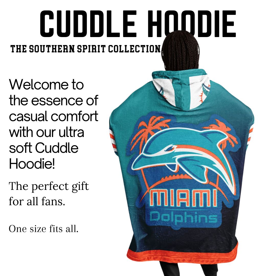 Miami Dolphins Aqua Football Cuddle Hoodie