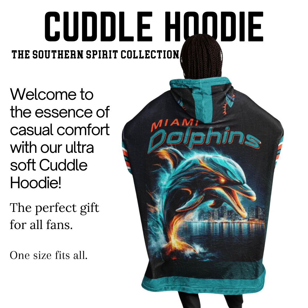 Miami Dolphins "Dramatic Blitz" Black Football Cuddle Hoodie