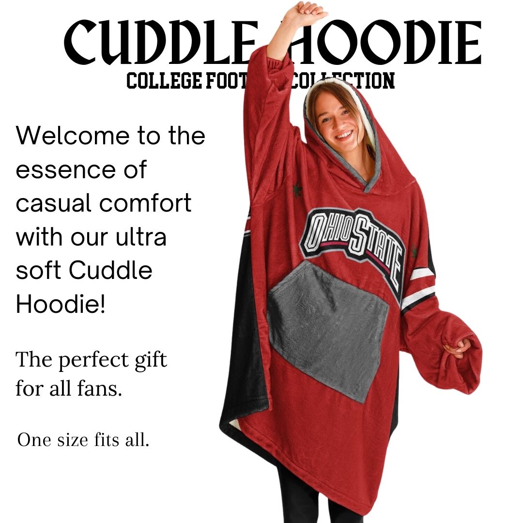 Ohio State Football Cuddle Hoodie Scarlet & Grey