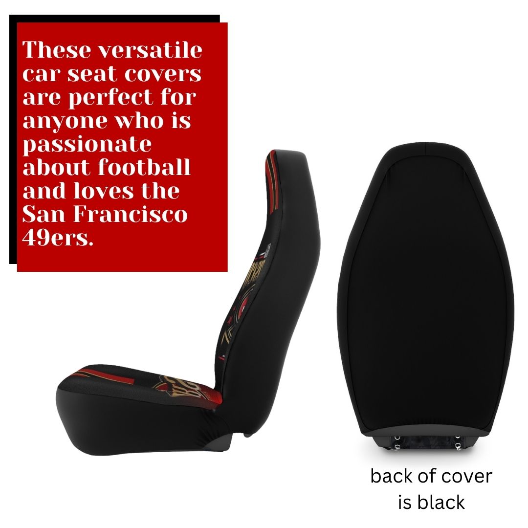 Car Seat Covers 49ers Car Seat Covers, Black, Red & Gold Design Truck Seat Covers, 49ers Fan Gift, Car Accessories Gift