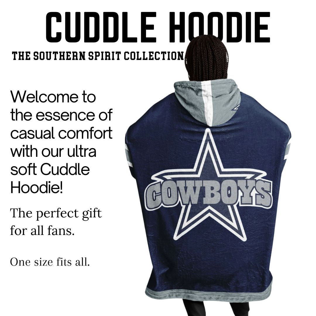 Dallas Cowboys Blue Football Cuddle Hoodie