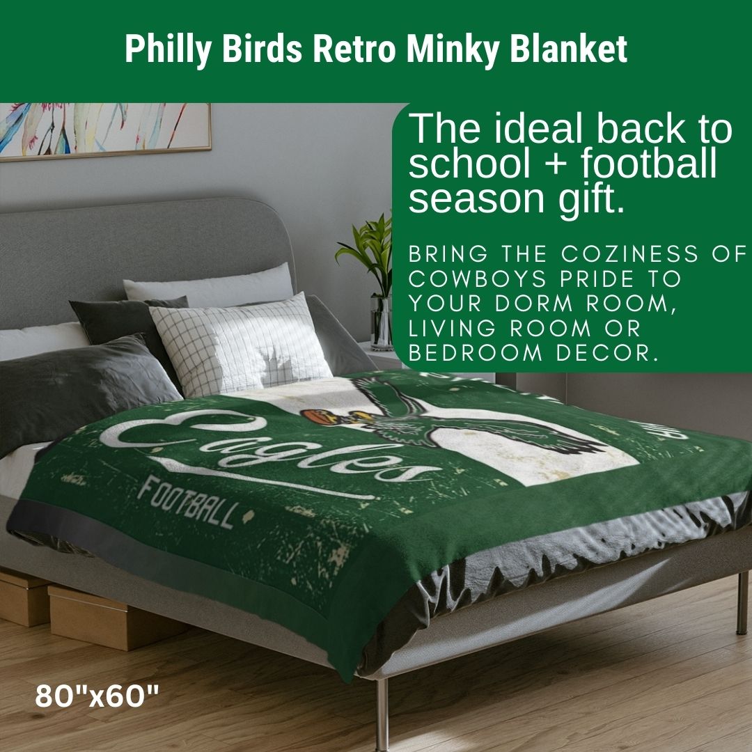 Eagles Throwback Soft Blanket A Great Birthday Gift for Philly Football Fans Throw Blanket to Watch Eagles Games Sports Home Decor