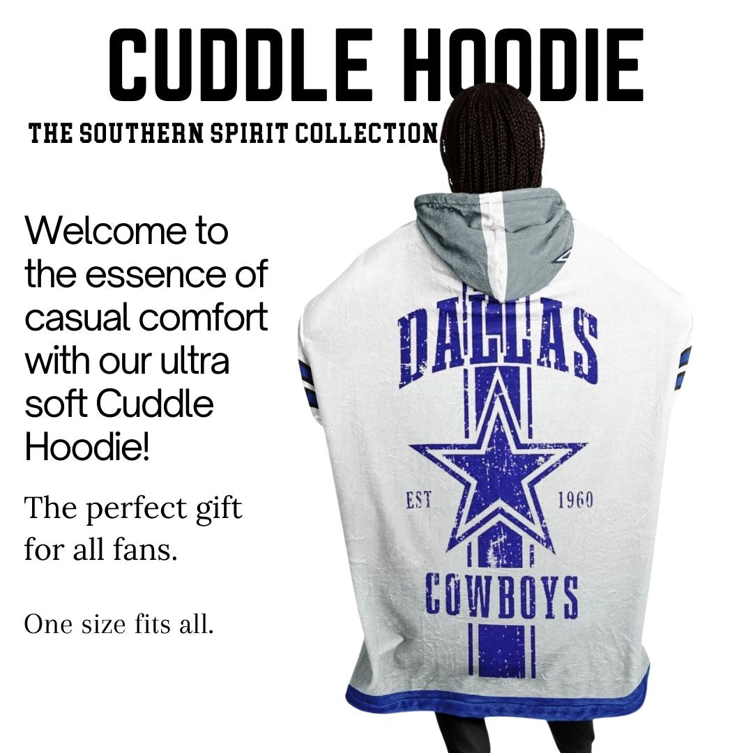 Dallas Cowboys White Football Cozy Cuddle Hoodie