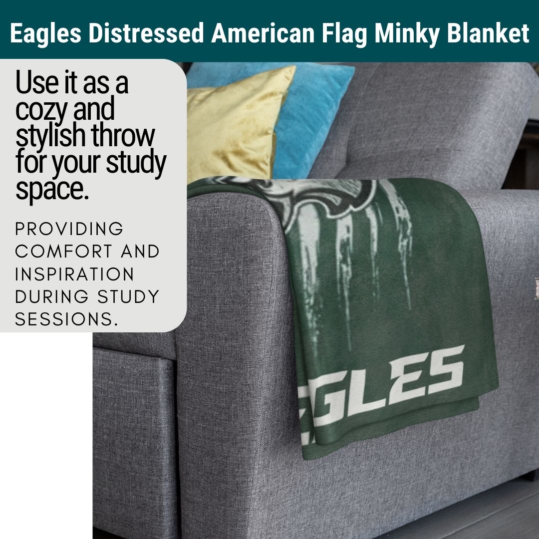 Eagles Blanket Distressed American Flag Soft Blanket Perfect Gift Idea Philly Football Throw Blanket to Watch Eagles Games Sports Home Decor