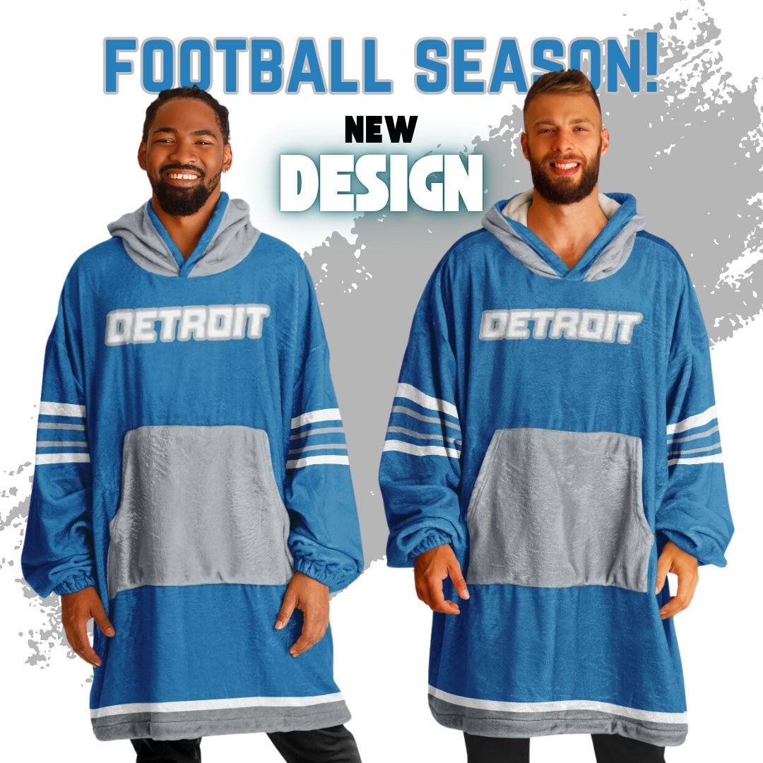 Detroit Lions Oversize Hooded Blanket Gift for Fans