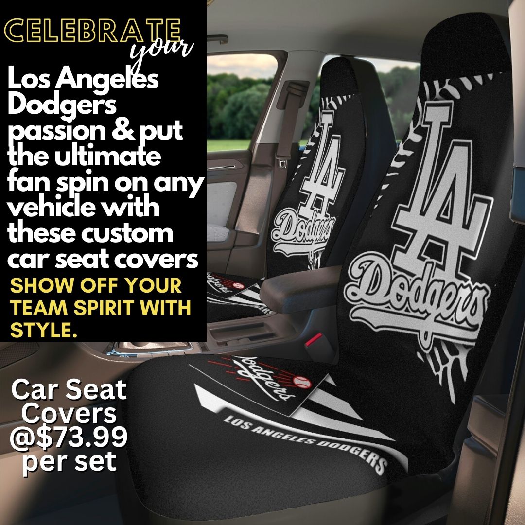 LA Dodgers Black Car Seat Covers Dodgers Baseball Club Truck Seat Covers Dodgers Fan Gift Car Accessories Gift