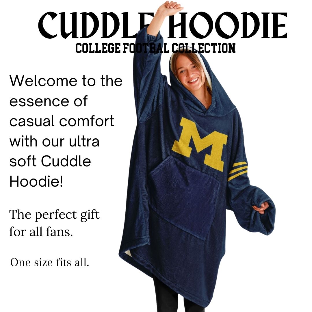 Classic Michigan Football Cuddle Hoodie Blue & Maize