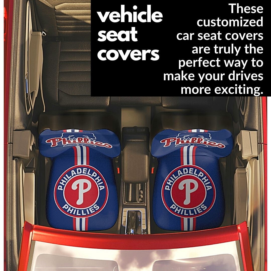 Car Seat Covers Phillies Car Seat Protectors Retro Blue Vehicle Seat Covers Philly Baseball Fan Gift Car Accessories Gift Philly Fan Gift