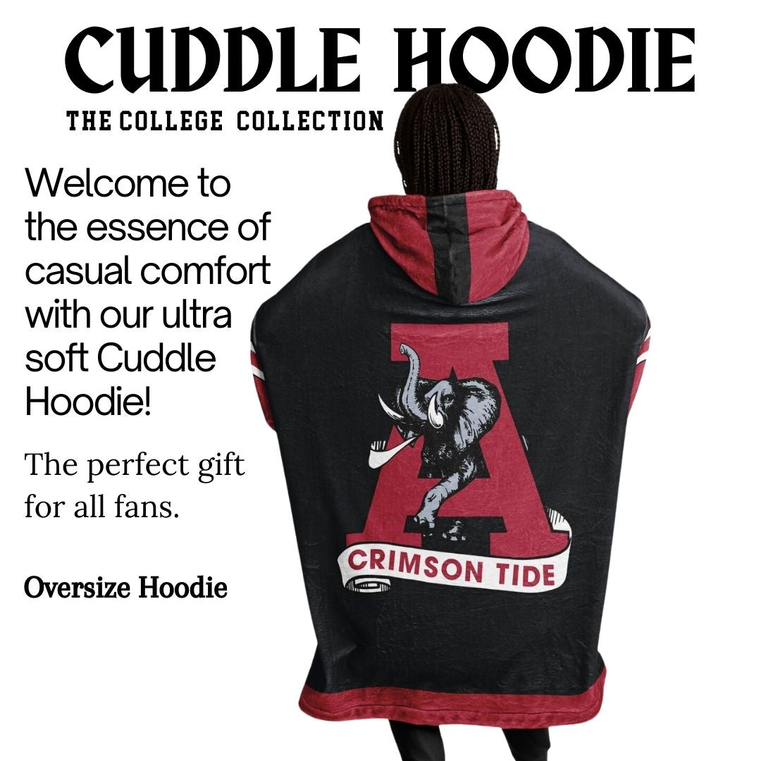 Alabama Crimson Tide Black Cuddle Hoodie Alabama "Big Al" Oversized Hoodie Gift for Fans