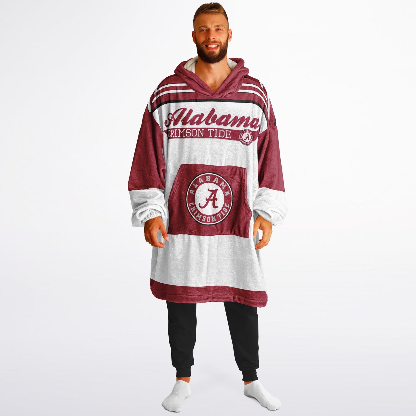 Alabama Crimson Tide White Cuddle Hoodie Great Gift for Alabama Fans & Alumni