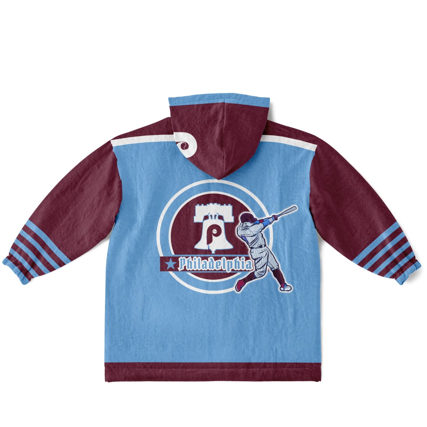 Youth Phillies Retro Light Blue Cuddle Hoodie Great Gift for Young Fans