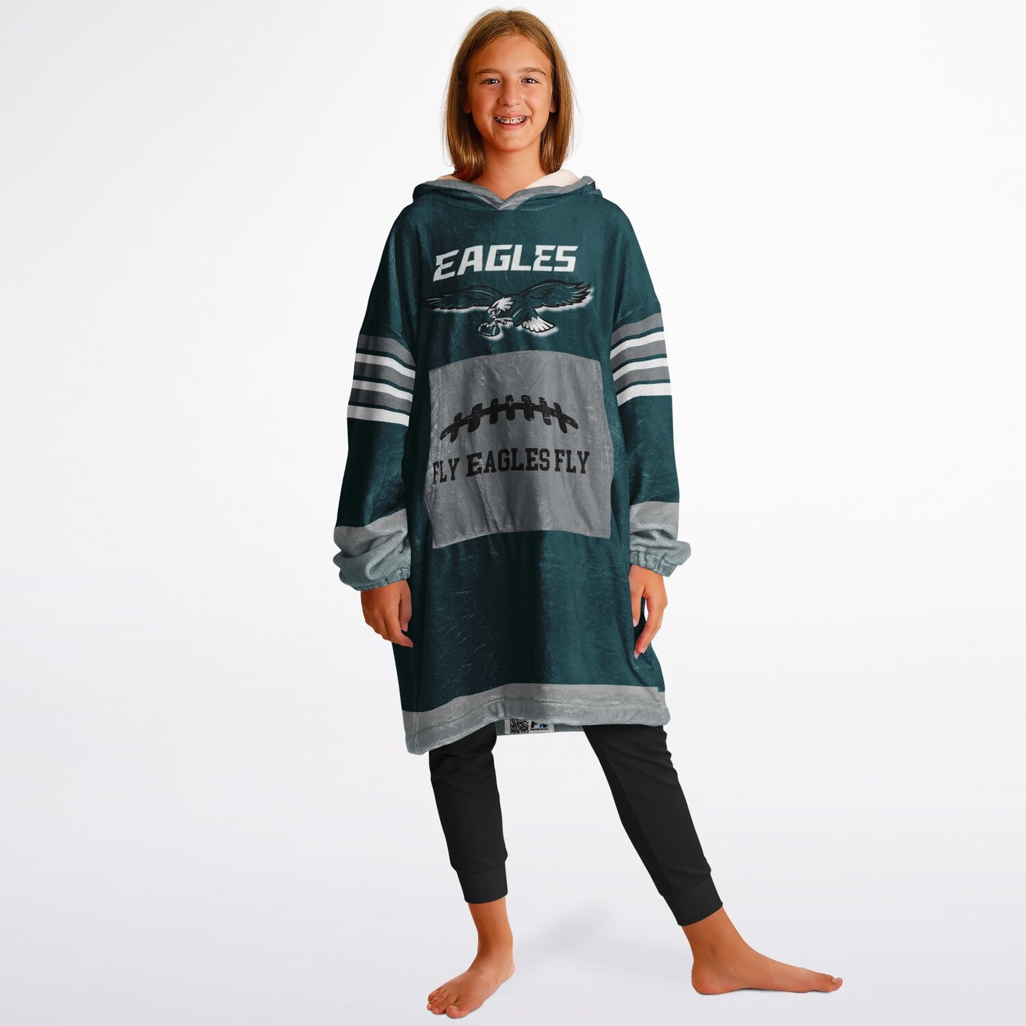 Youth Eagles Hoodie Blanket Green Pocket Youth Eagles Claw Home Green Cuddle Hoodie