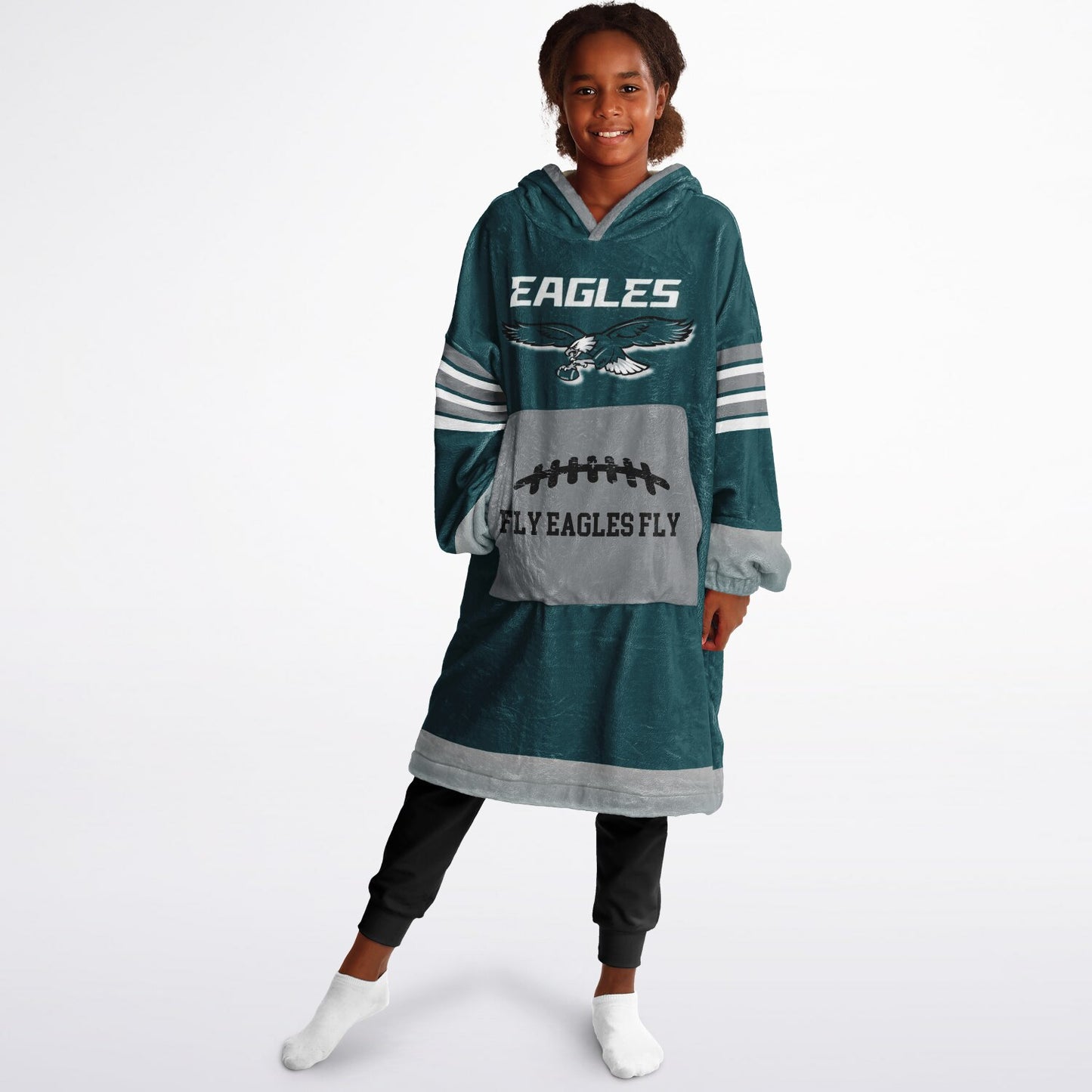 Youth Eagles Hoodie Blanket Green Pocket Youth Eagles Claw Home Green Cuddle Hoodie