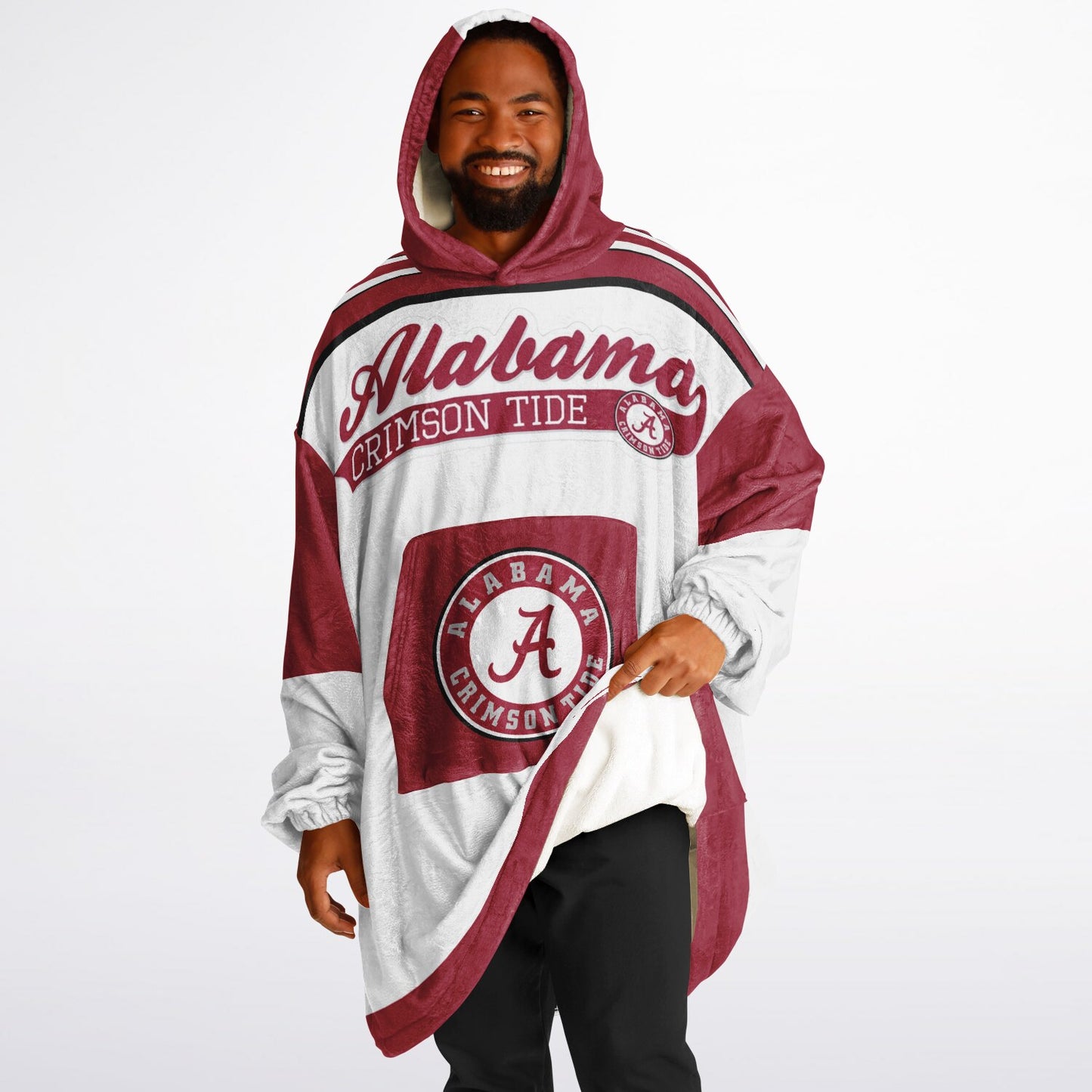 Alabama Crimson Tide White Cuddle Hoodie Great Gift for Alabama Fans & Alumni